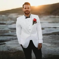 mens white suit groom tuxedos slim fit business casual party suit for men shawl lapel 2 piece %ef%bc%88blazer pants%ef%bc%89costume homme