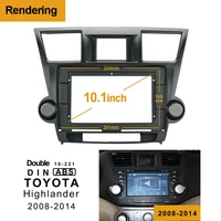 12din car dvd frame audio fitting adaptor dash trim kits facia panel 10 1 for toyota highlander 2008 2014 double radio player