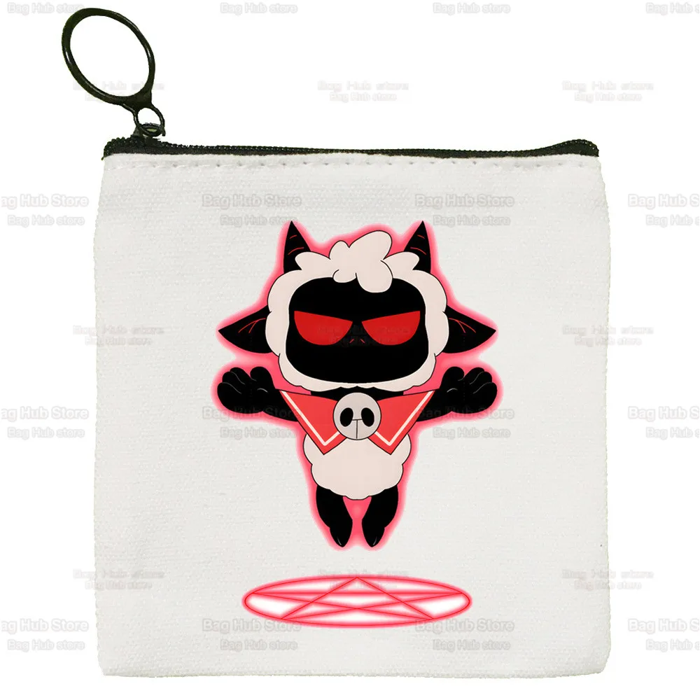 Cartoon Cult of The Lamb Simple Coin Purse Female Student Canvas Cute Cartoon Video Game Key Bag Mini Clutch Small Purse