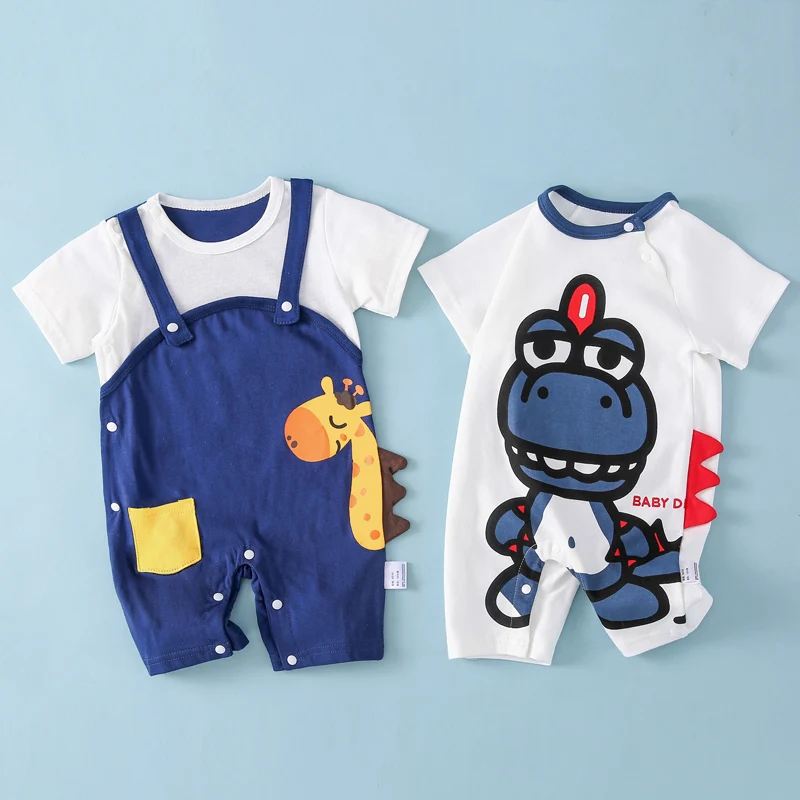 

2PCS/Lot Newborn Baby Clothes Short Sleeve Baby Rompers summer Infant Pajamas Cotton Soft Boys&Girls Jumpsuit Costume Body suit
