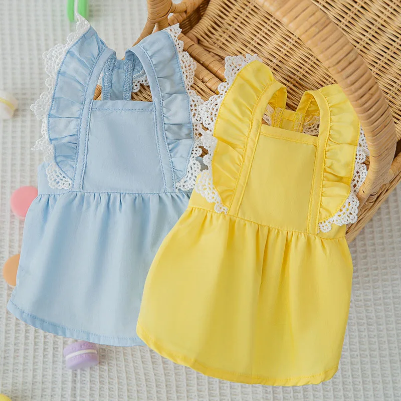 

Одежда для домашних животных с рюшами, кружевная юбка на бретельках, жилет для собак, одежда для кошек и собак, одежда для маленьких собак, юб...