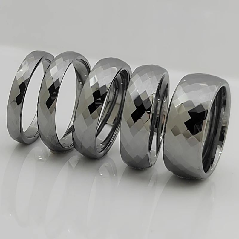 Кольцо вольфрамовое с несколькими гранями шириной 8 мм | Украшения и аксессуары