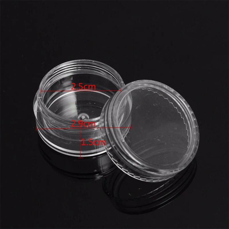 50pcs 2.5g Sample Clear Cream Jar Mini Cosmetic Bottles Containers Transparent Pot For Nail Arts Small Clear Can Tin For Balm images - 6