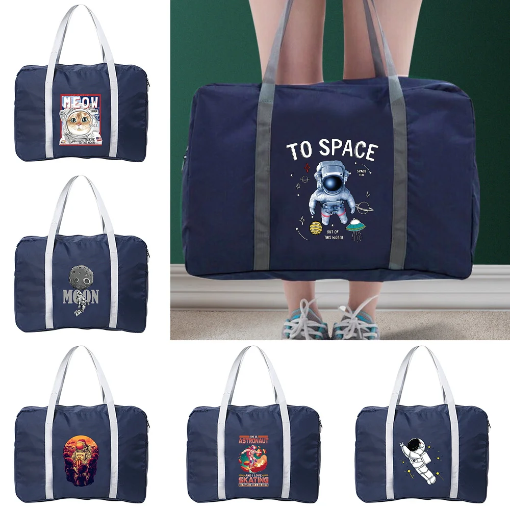 

Folding Travel Bags Astronaut Print Tote Travel Luggage Bags for Women Large Capacity Multifunctional Travel Duffle Bags Handbag