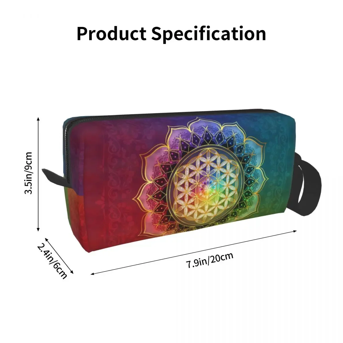 Органайзер для косметики Женский Радужный цветок жизни с сумкой туалетных