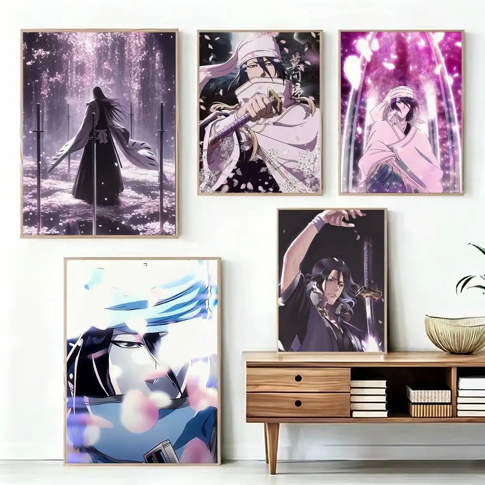Фото Постер B-Bleach Anime K-Kuchiki Byakuya, высококачественный, для общежития, гостиной, эстетичное украшение стены, наклейки, подарок №1