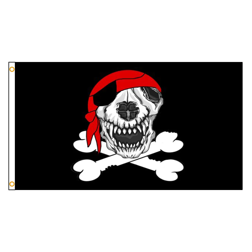 

Флаг jolly roger с изображением пирата 90 х150 см, красный шарф с головой овцы в виде странных животных, двухстроченный баннер с люверсами, флаг для ...