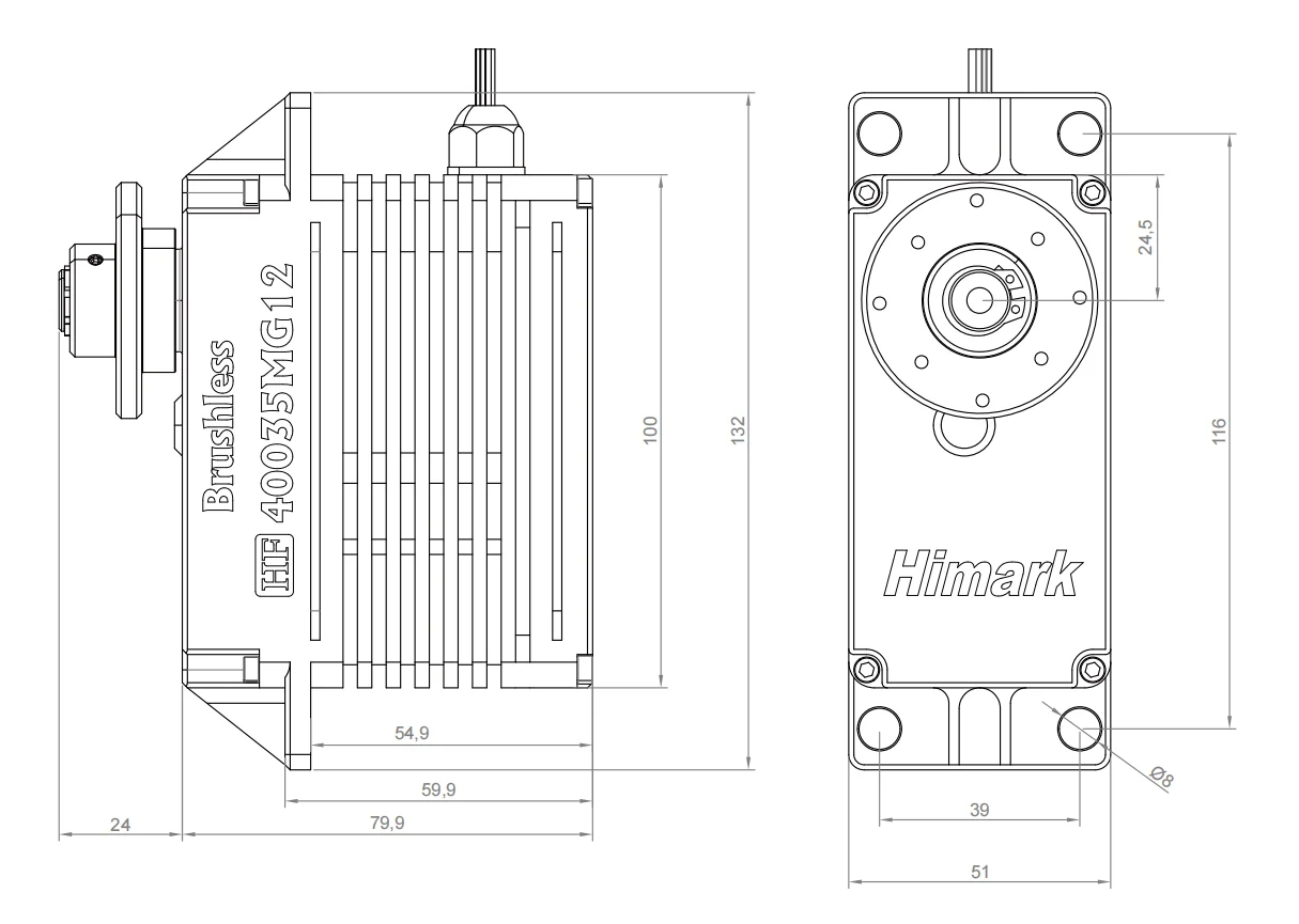 Himark HF40035MG 400kgf.cm0.35S/60 ° цельнометаллический фотомеханический стальной редуктор