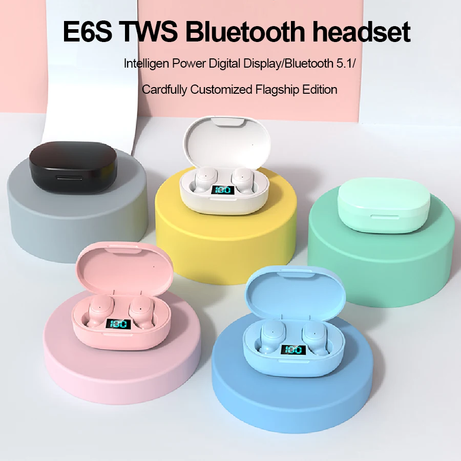 TWS-стереонаушники E6S с поддержкой Bluetooth 5 1 и цифровым дисплеем