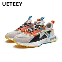2022 spring new mesh breathable shoes for mens color blocking lace up casual trendy running tennis sneakers tennis hombre shoe