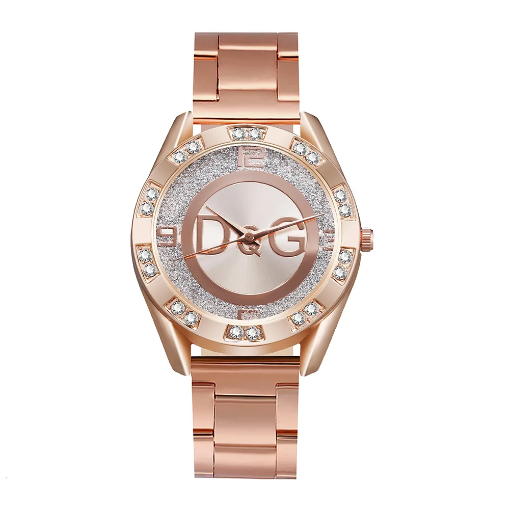 

Luxury Brand DQG Fashion Ladies Watch Rose Gold Water Resistant Diamond Frosted Arabic Digital Women Quartz Wristwatches Relogio