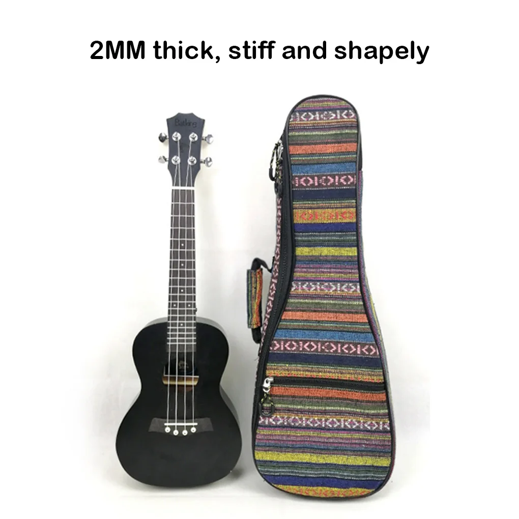 

Canvas Ukulele Case Stylish Portable Zipper Backpack Box Accessories