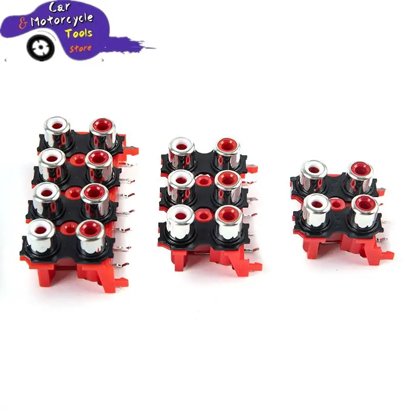 

2PCS 2P 4P 6P 8P RCA Female Audio Video Plug AV Connector Socket Connector AV2-8.4-13 Red PCB Parts