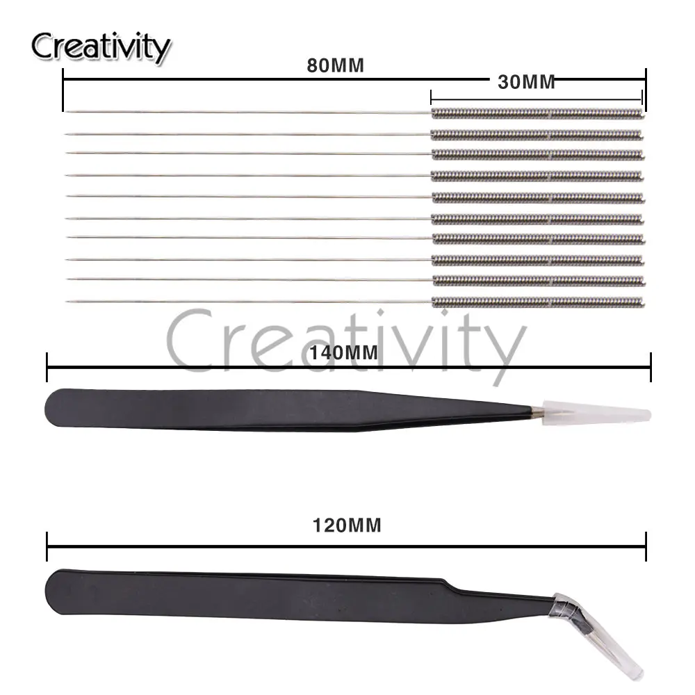 10 шт./лот Запчасти для 3D принтера игла из нержавеющей стали очистки сопла Hotend