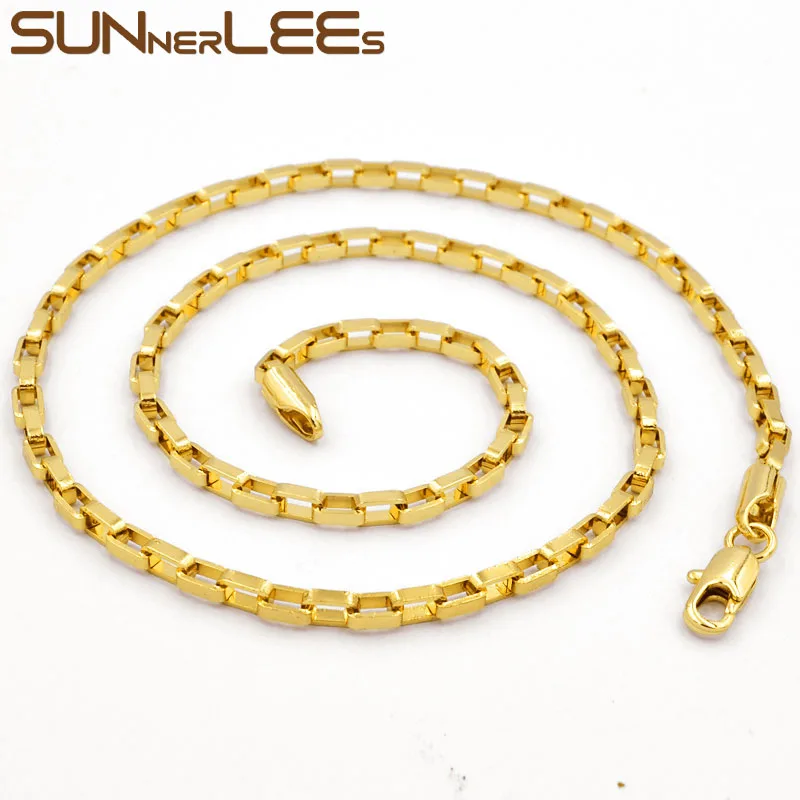 SUNNERLEES модные ювелирные изделия ожерелье цвета белого розового золота 3 мм