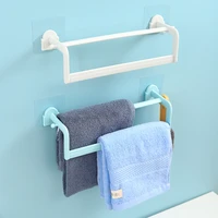 bathroom free punching towel rack wall mounted double rod hand towel holder shoe rack storage rag hanger kitchen accessories
