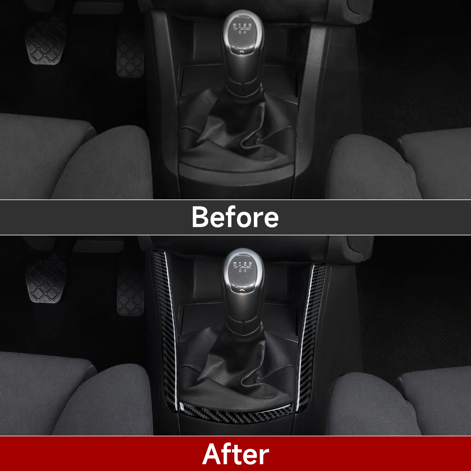 Фото Аксессуары для SEAT Cordoba Ibiza 6L (2002-2009). Наклейка для интерьера из углеродного волокна. Накладка на центральную консоль автомобиля, панель переключения передач №3