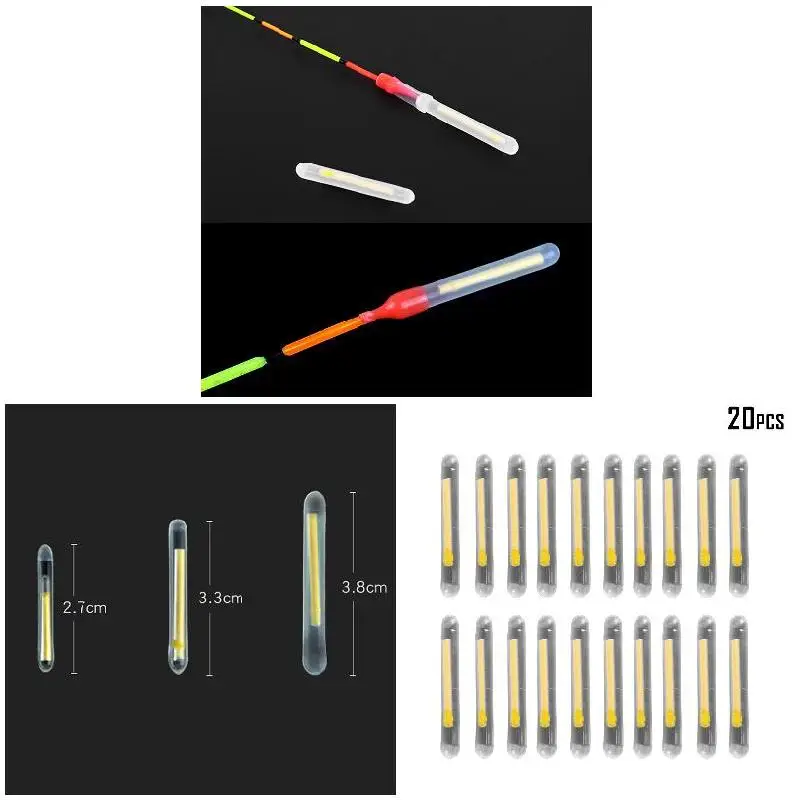 

20pcs Fishing Fluorescent Lightstick Floating Luminous Stick For Night Fishing