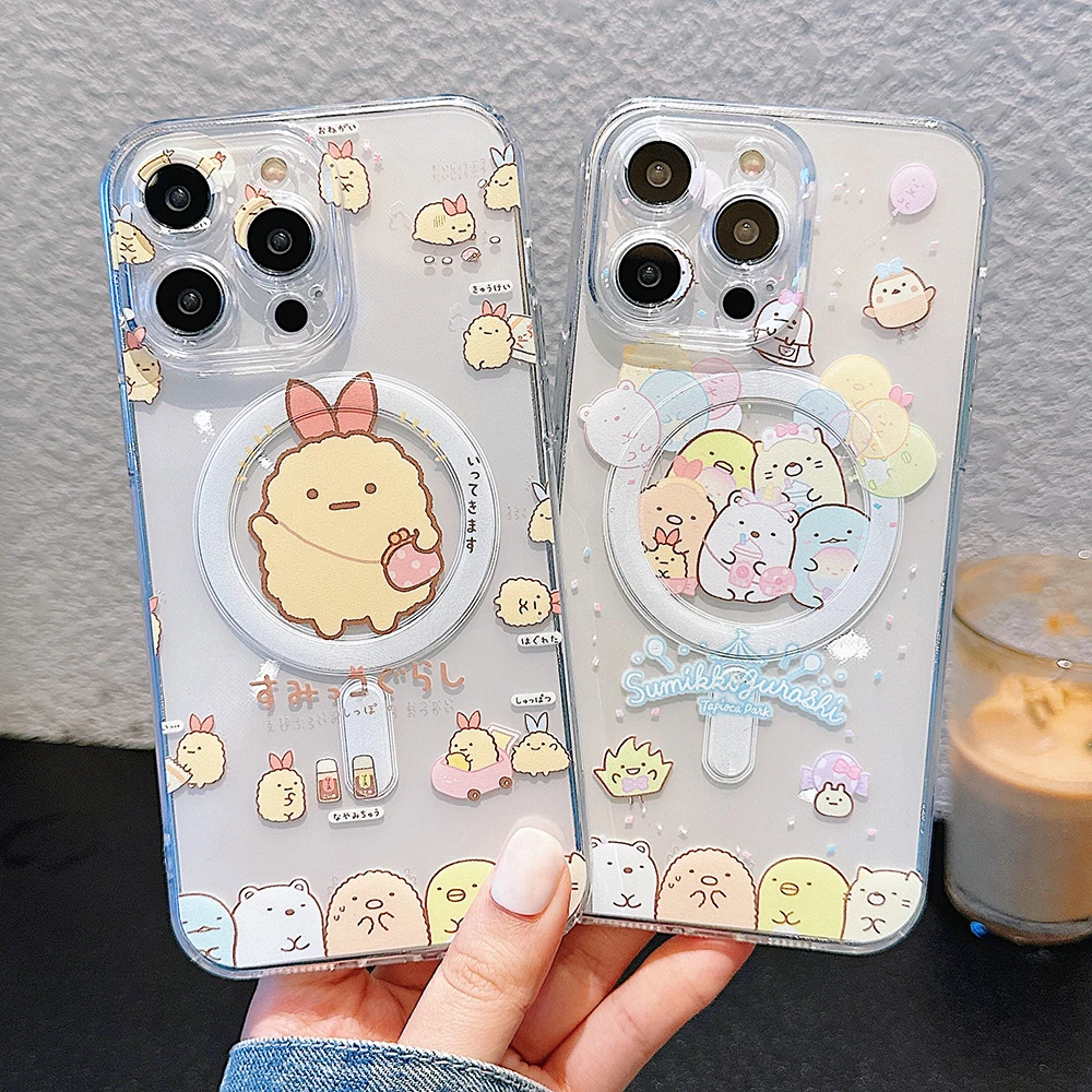 Милый мультяшный Sumikkogurashi Magsafe Магнитный чехол для телефона Samsung Galaxy S24 S23 S22 S21 S20 FE
