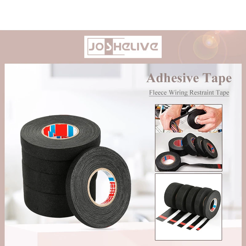 

Flame Retardant Tape Heat Resistant Car Cable Harness Flannel Tapes Dustproof Harness Tape Adhesive Cable Protection 15m/25m