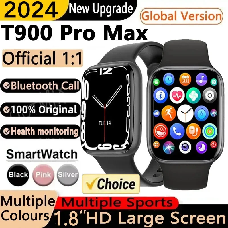 Смарт-часы T900 Pro Max Series 8 водонепроницаемые с функцией телефона беспроводной