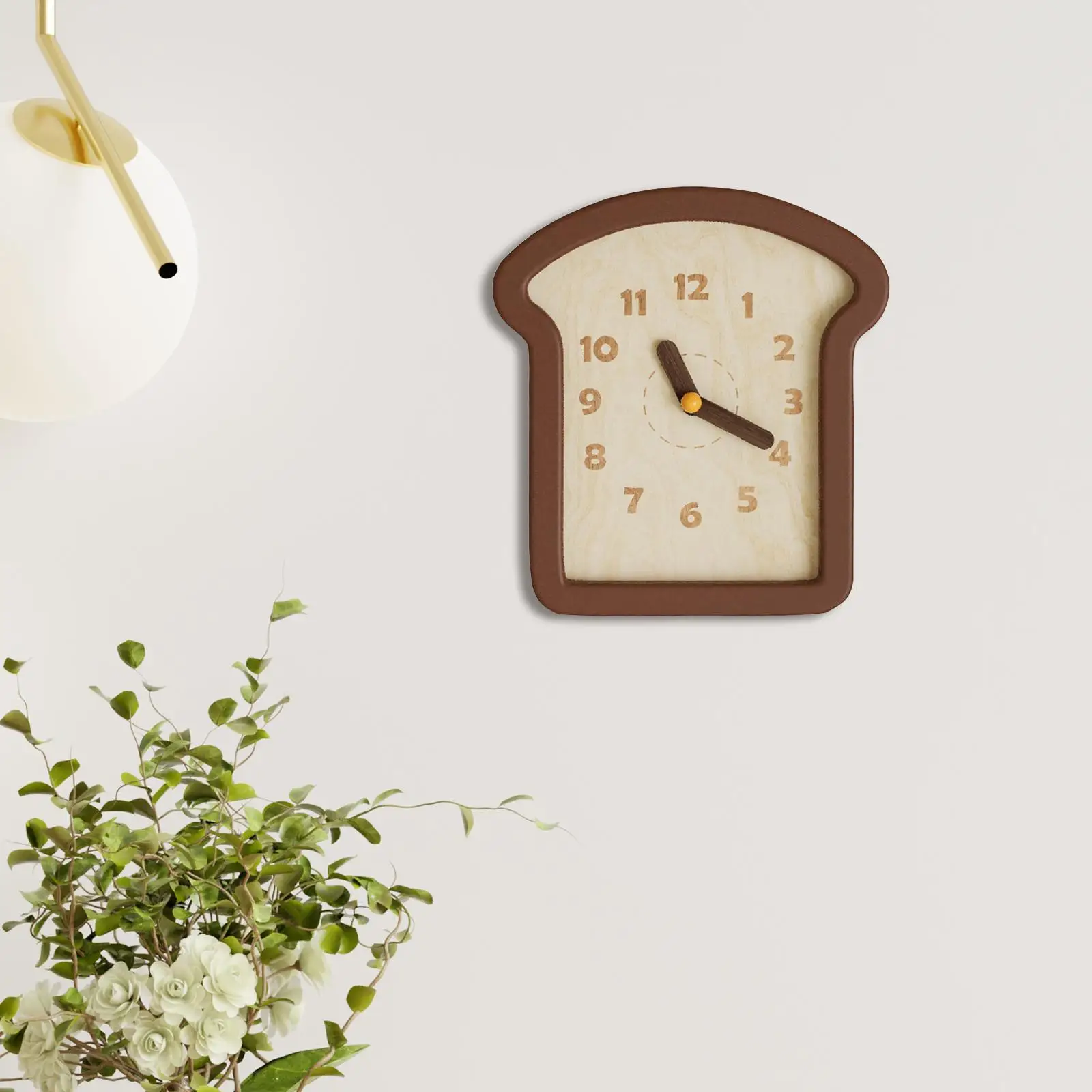 Деревянные настенные часы в форме тостов креативные бесшумные для кухни