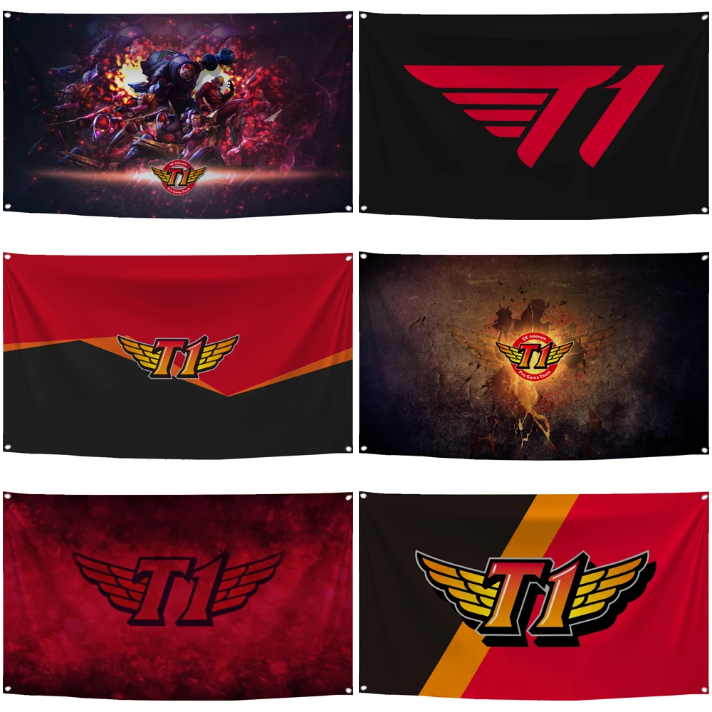 

2×3ft 3×5ft SKT SK Telecom T1 Flag Polyester Digital Printed Logo Game Esports Team Banner For Club