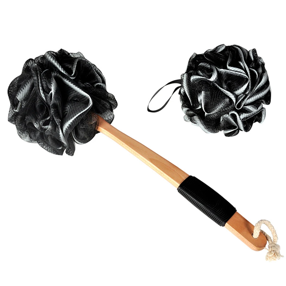 

Brush Daily Bath Home Shower Loofah Sponge Back Scrubber Non Slip Bamboo Charcoal Long Handle Accessories Adult Puff Exfoliating
