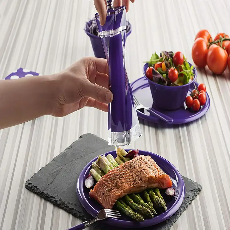 

Purple Salt and Pepper Grinders Set | Sea Salt and Pepper Mills Easy to Use And Equipped with Adjustable Coarseness And Ceramic