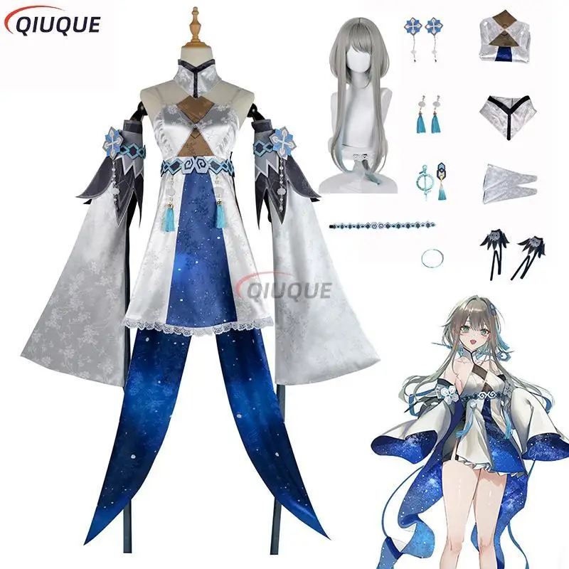 

Костюм для косплея Guizhong, парик Game Genshin Impact Haagentus, Униформа, головной убор, ножной браслет, Властелин пыли