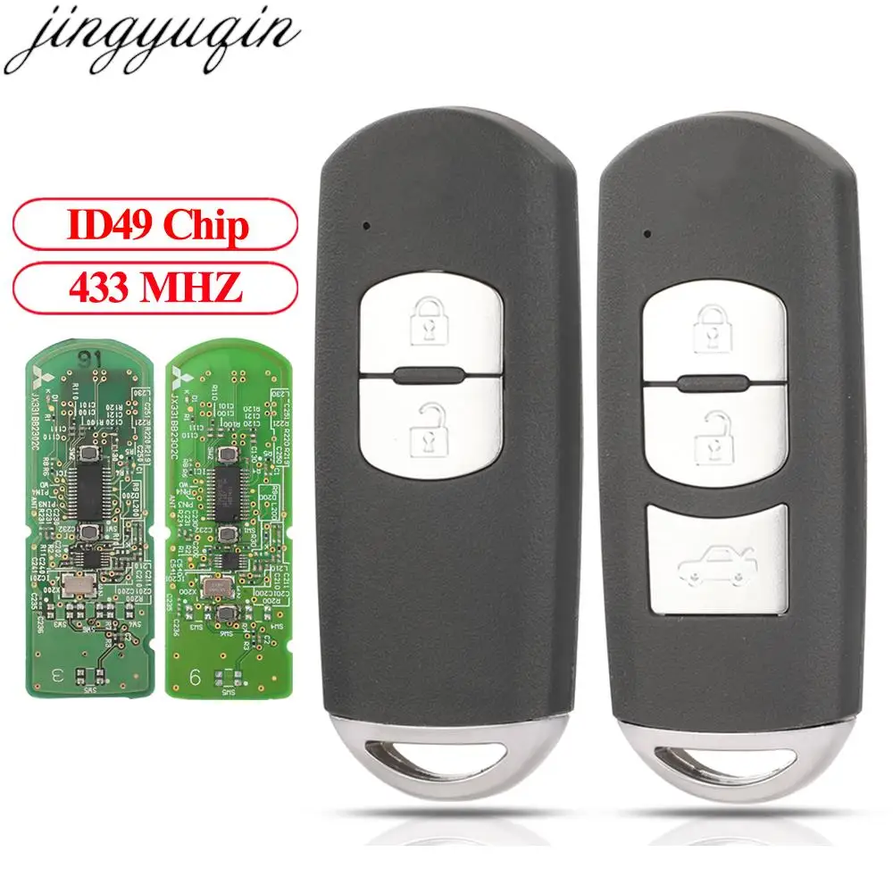

Jingyuqin 2/3 Button Remote Car Key Alarm 433Mhz ID49 Chip For Mazda 3 Axela 6 Atenza M2 M3 M5 M6 CX-3 CX-5 CX5 CX4 CX3 MX5