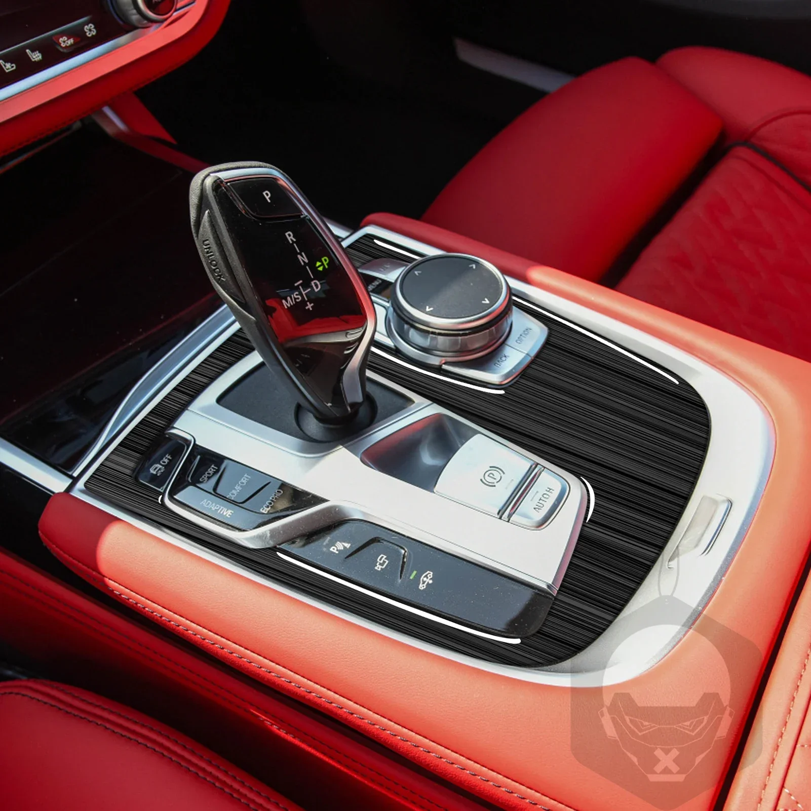 Фото Для BMW 7 серии G11 G12 2016 — 2022 Черная полоса Автомобильные аксессуары Авто коробка переключения передач Крышка панели Рамка Накладка Наклейка Модификация №3