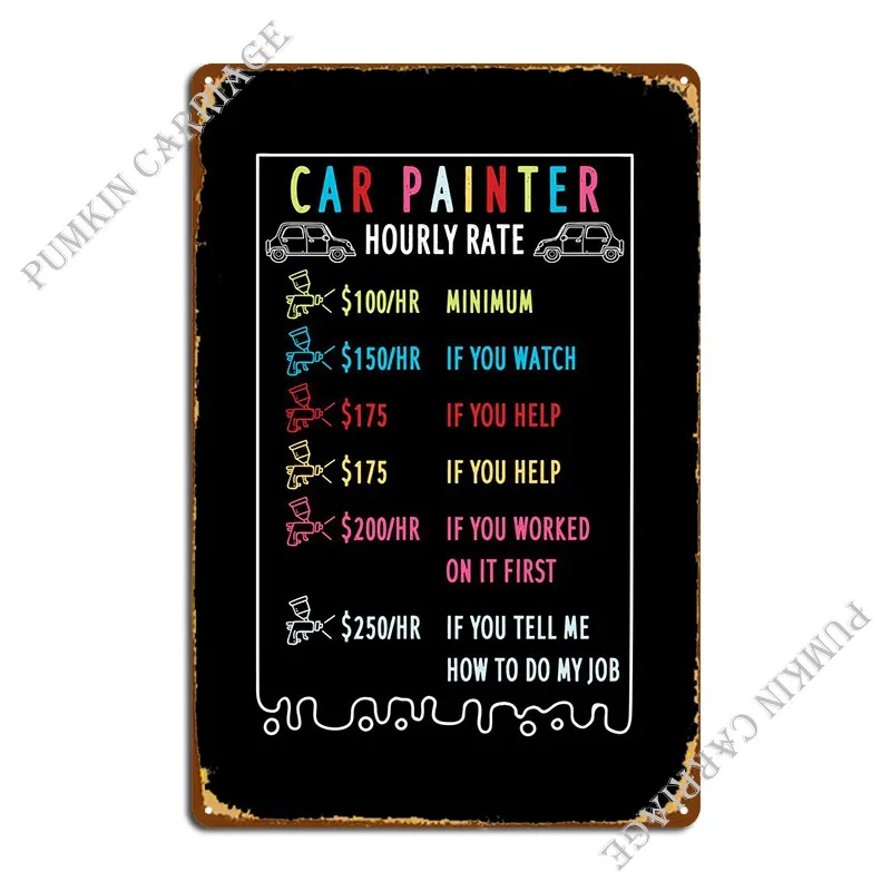 

Автомобильный художник, ежечасная ставка, металлический знак, Ретро стиль, классический жестяной знак гаража