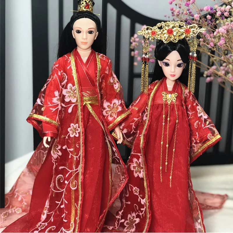 12-дюймовая кукла невесты в древнем китайском стиле с свадебной одеждой ювелирные