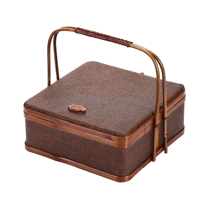 Большая плетеная Сумка из ротанга и бамбука чайный набор контейнер для хранения