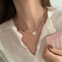 goth harajuku heart chain necklace for women vintage fashion desigin kpop punk aesthetic fine jewerly accessories collar