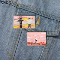 i tell the sunset about you enamel pin custom tv show boy love brooch denim backpack lapel badge jewelry gift for friends lover