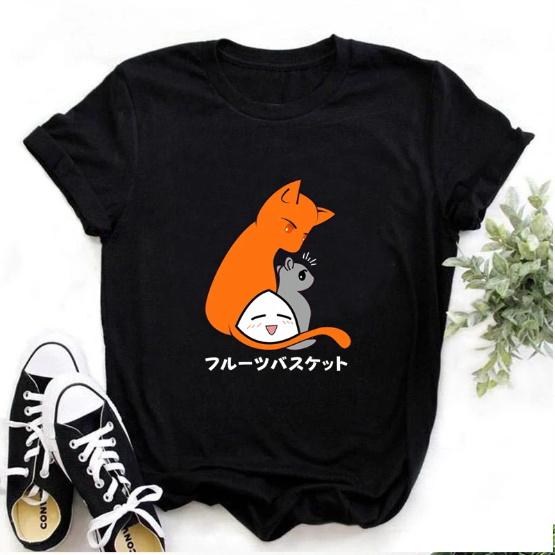 

Fruits Basket Print Tshirt Kyo Yuki Tohru Cute Graphic Women's Tees Summer Short Sleeve Daily T-shirt Casual Female T Shirt