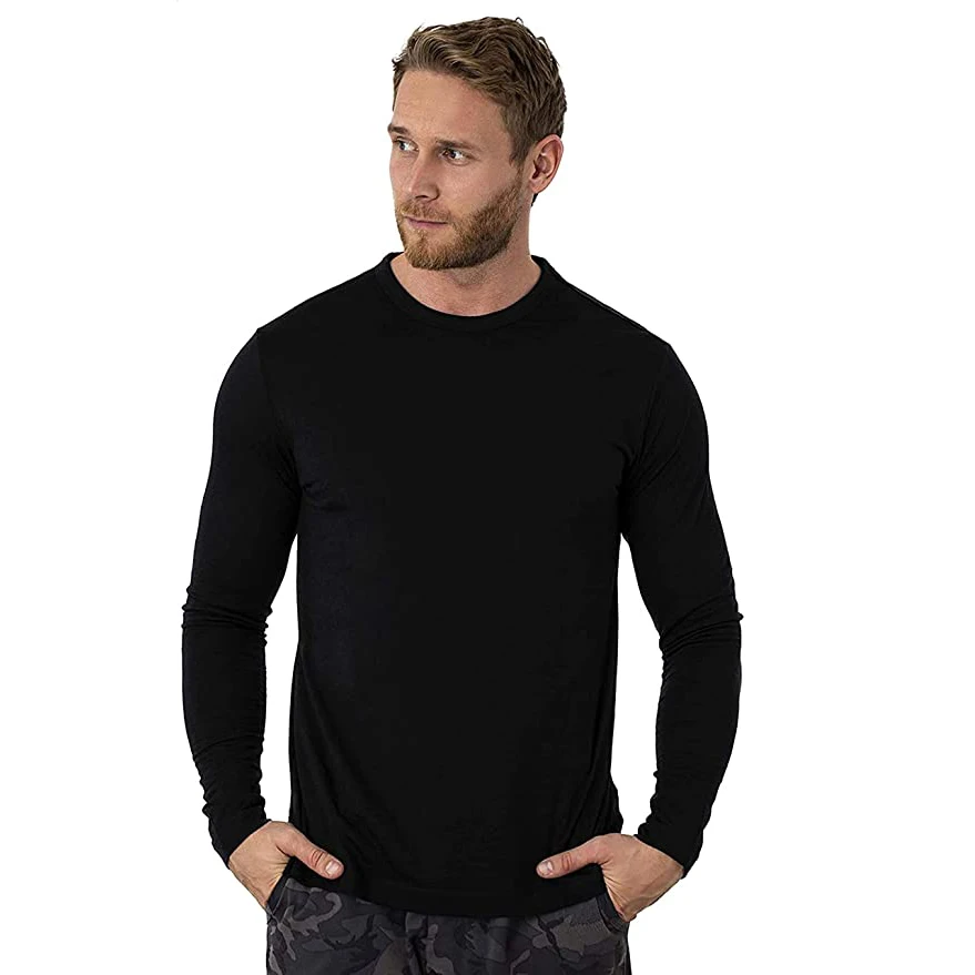 

100 % Men 's Merino Shirt Long Sleeve Base Laye Wool T Shirt Wicking Breathable Anti-Odor 250g Thermal