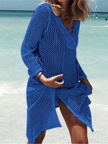 EDOLYNSA Белая вязаная парео из акрила