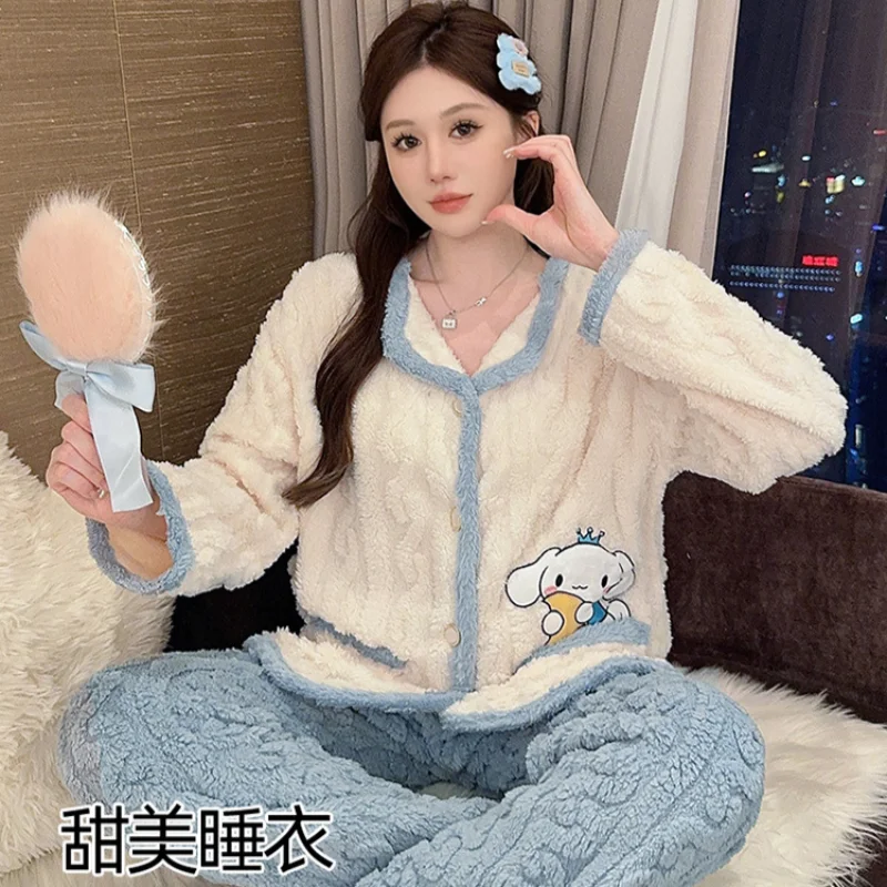 Sanrio нефритовая собака корицы с героями мультфильмов зимняя флисовая утолщенная