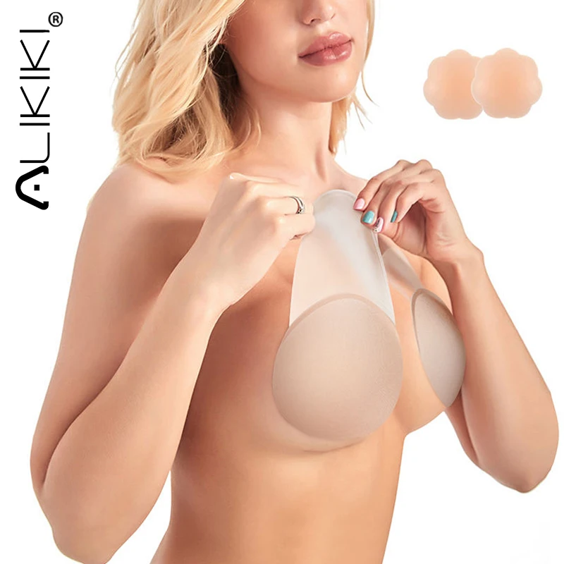 

Lifting Nipple Covers Breast Petals Reusable Adhesive Invisible Bra Silicone Sticky Pasties Lift Wing For Women