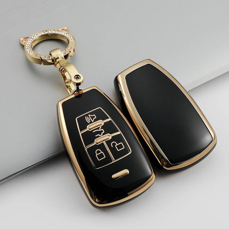 

For BAIC EU5 D50 BJ40 DJ80 TPU Car Remote 4Button Key Cover Case Bag Fob Shell Holder Protector Accessories