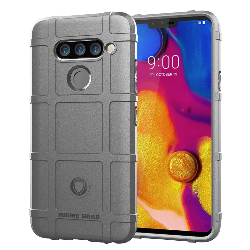 

Anti-Slip Grid Armor Shield Case for LG V40 ThinQ Shockproof Silicone Cases for lg v40 thinq LG V40thinq Matte Soft Phone Cover