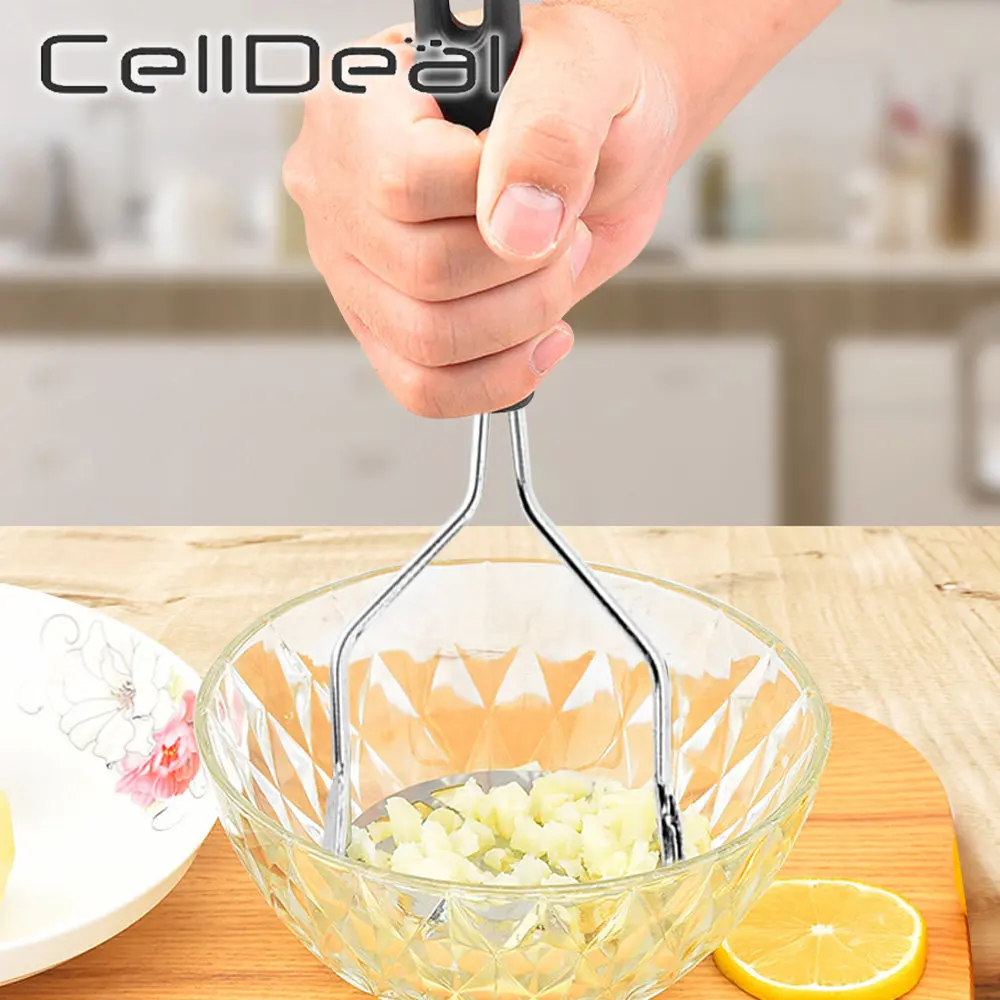 

Stainless Steel Potato Press Manual Potato Garlic Masher Potatoes Crusher Puree Juice Maker Fruit Tools Household Kitchen Gadget