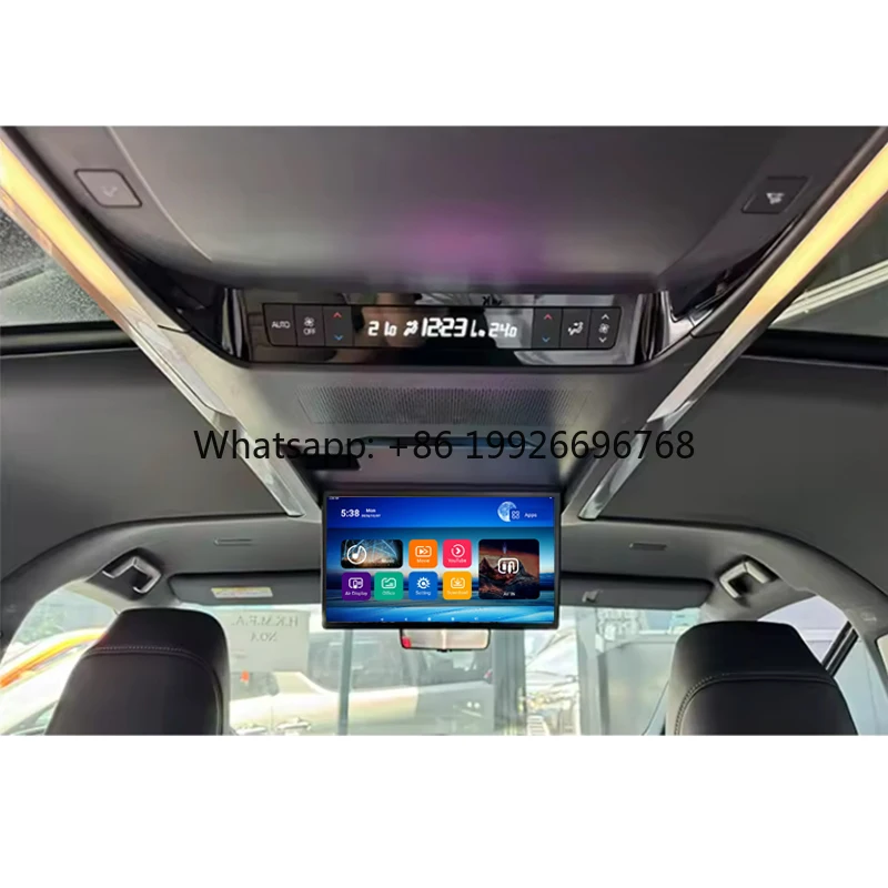 Фото 13,3-дюймовый ЖК-монитор для автомобиля Alphard 40 серии, IPS-экран с откидным механизмом, потолочное крепление, USB, Wi-Fi, Android-плеер №1