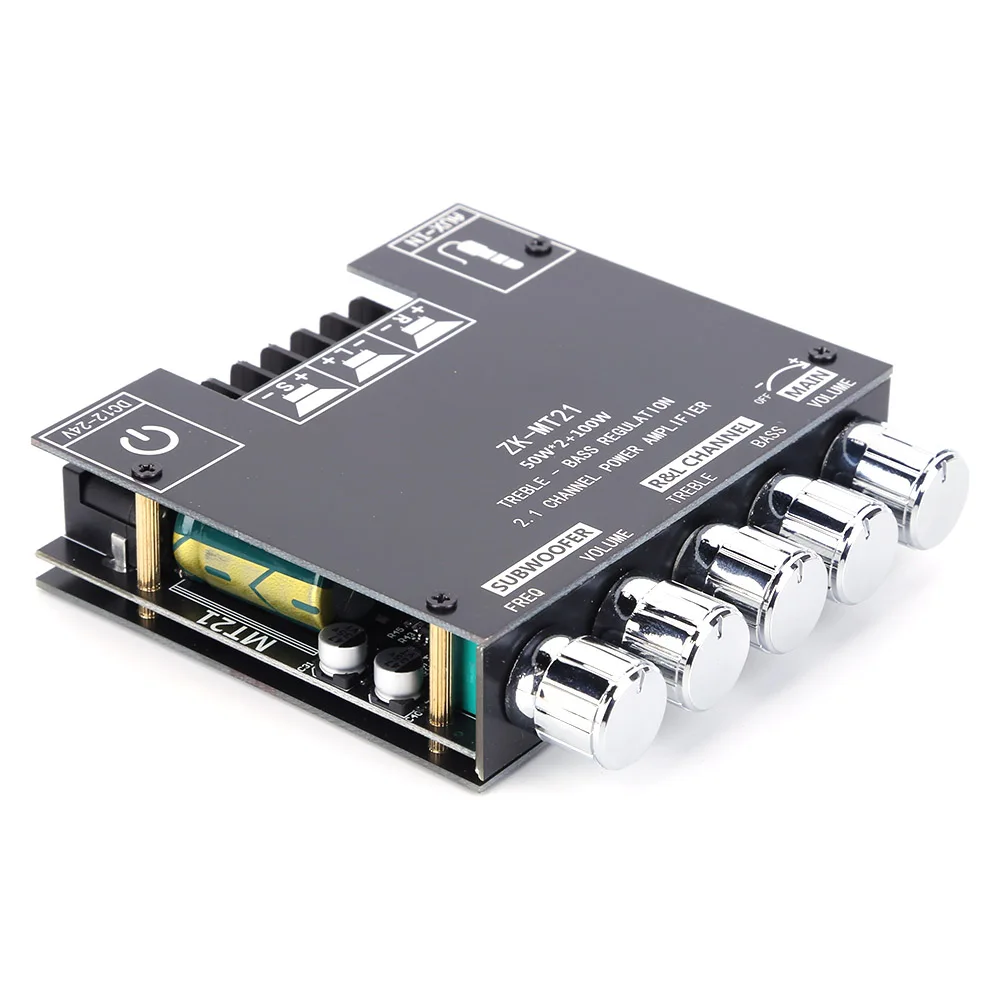 Цифровой усилитель сабвуфера ZK-MT21 2x50 Вт + 100 Вт 2,1-канальный BT5 ...
