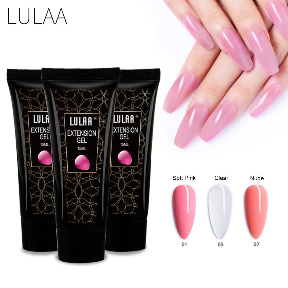 Набор для наращивания ногтей CNHIDS прозрачный нюдовый блестящий полный набор