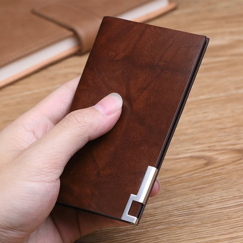 

Мужской Ультратонкий мини-кошелек с держателем для карт, роскошные кожаные кошельки для монет, зажим для денег и кредитных карт для водител...