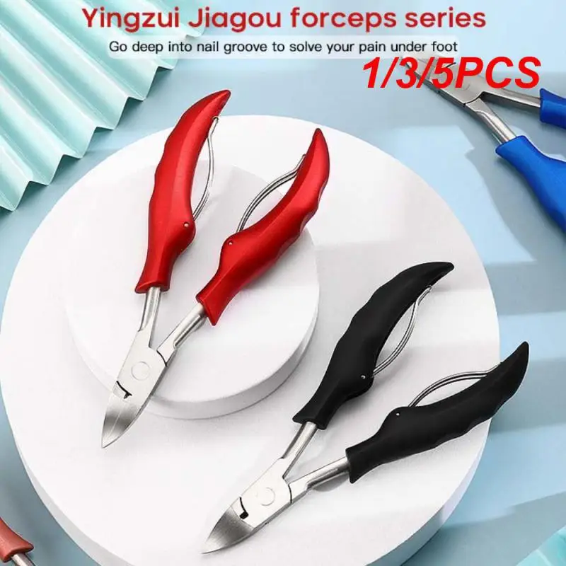 

1/3/5PCS Cuticle Nippers Nail Scissors Oblique Mouth Pedicure Stainless Steel Clippers Dead Skin Remover Cutters Manicure Tools